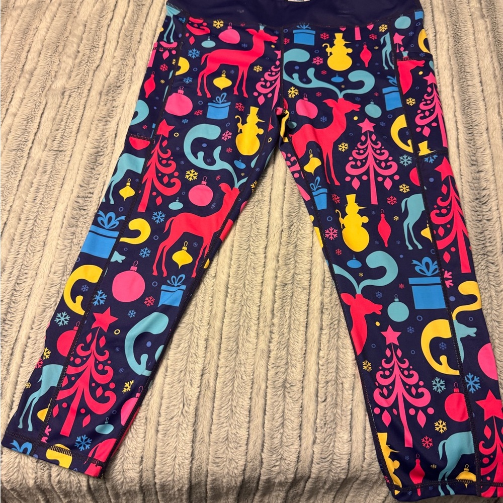 Constantly Varied Gear Blue and Pink Capris Energetic Design
